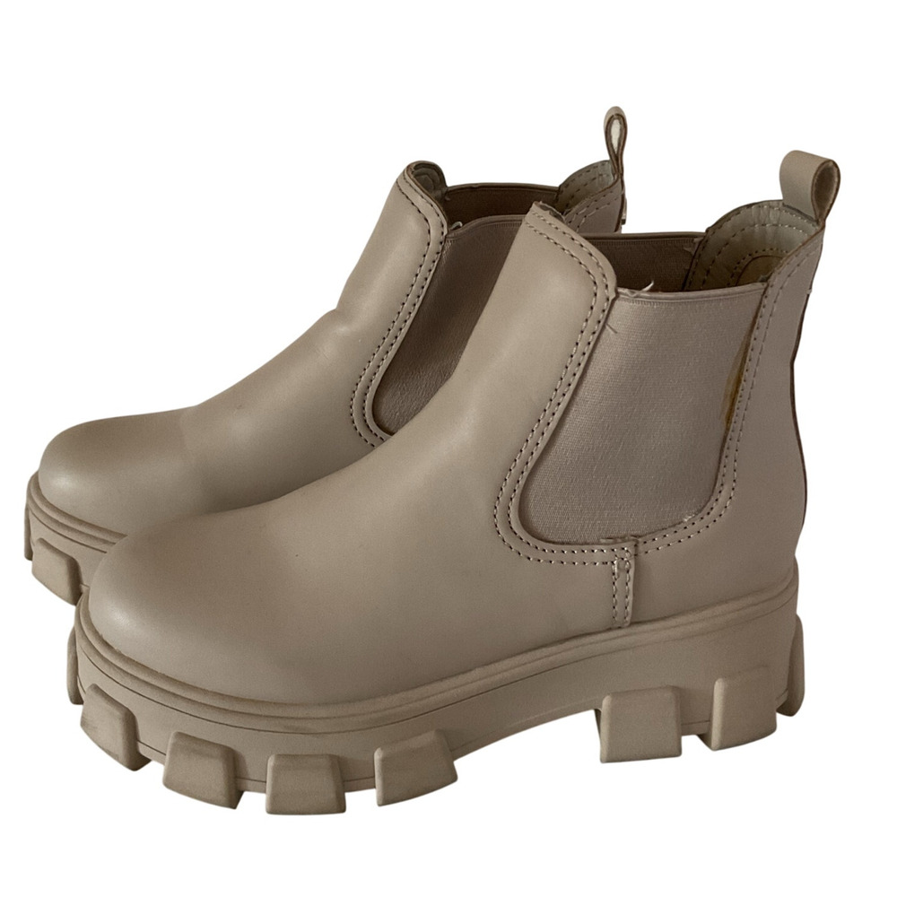 Circus NY Beige Platform Chelsea Boots Women’s Sz 6.5 Chunky Sole Ankle Booties